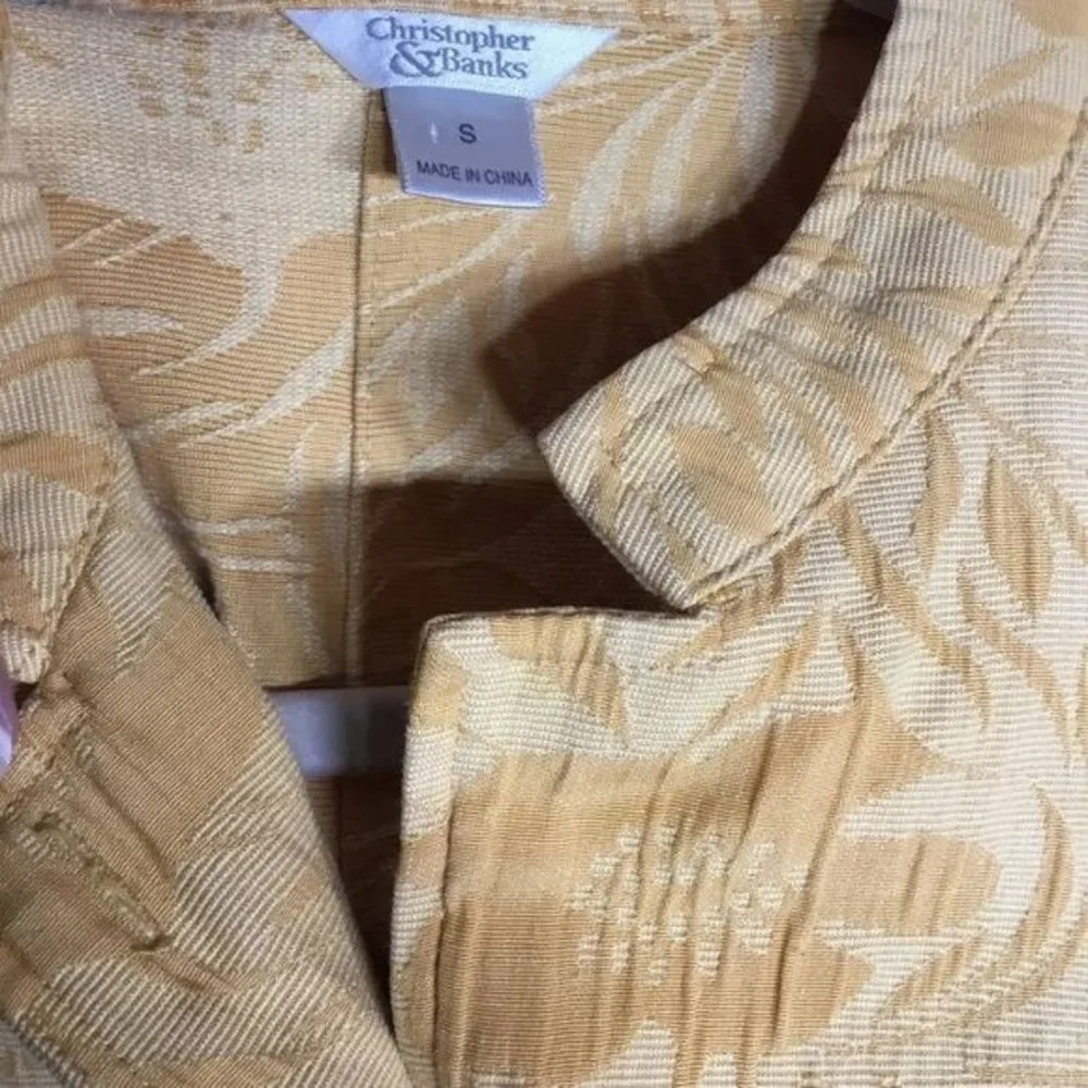 YELLOW TAPESTRY LONG SLEEVES MILITARY JACKET SMALL - Picture 9 of 15